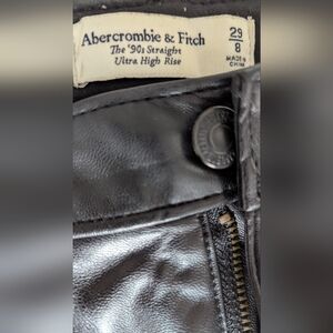 Abercrombie 90s Straight Vegan Leather Pants